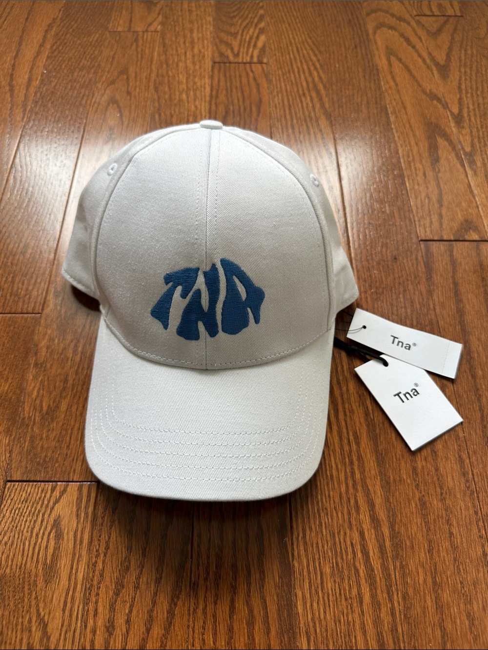 NWT TNA White Baseball Hat with Blue Logo